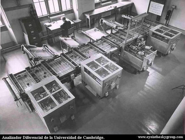 Vannevar Bush diseña una máquina analógica que resolvía ecuaciones diferenciales: el Analizador Diferencial.