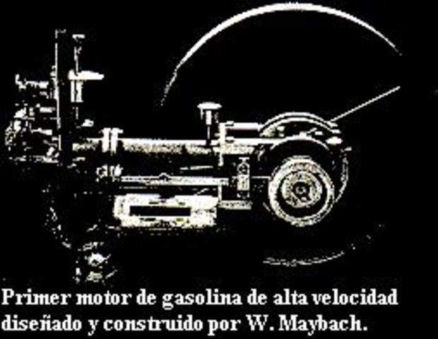 Primer motor de gasolina de alta velocidad. Maybach diseño y construyo el motor.