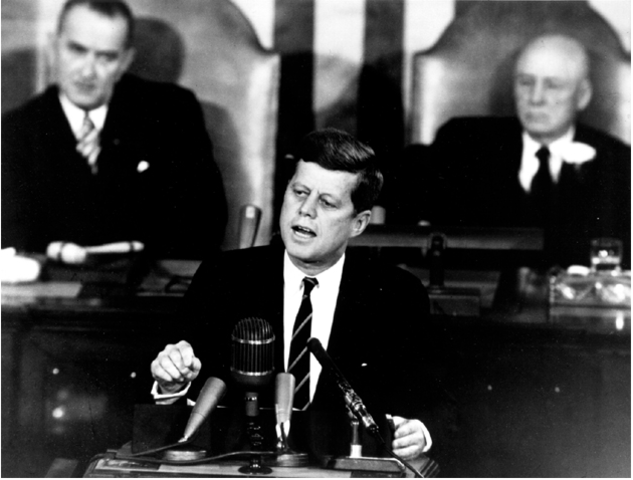 JFK makes his famous moon speech