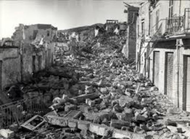Earthquake in Sicily, Italy