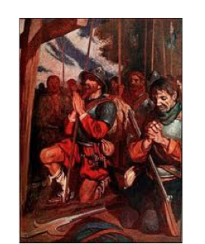 Conquistadors arrive in the Americas