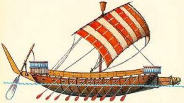 Egyptian war boats 1550 B.C