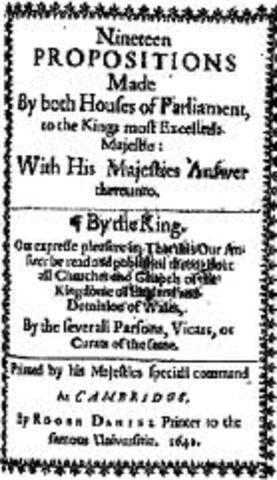 Nineteen Prepositions passed by Parliament