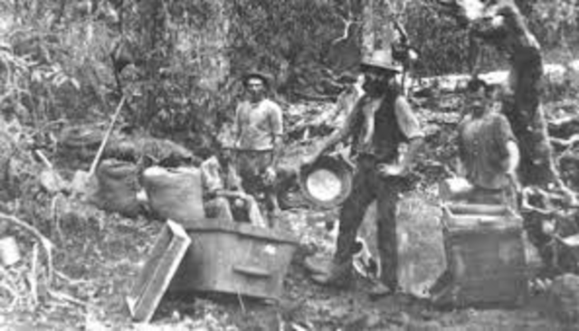 Gold is discovered at Canoona and the Fitzroy River in Northern Queensland. 15000 digers rush to the site.