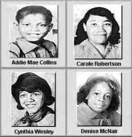 4 church girls killed by church bombing.