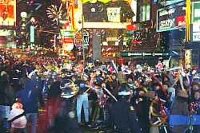 Kelsey watches the BIG BIG ball drop