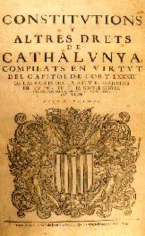 Felip V es reuneix amb les Corts catalanes.