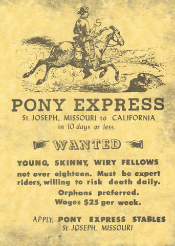The Pony Express makes its first run