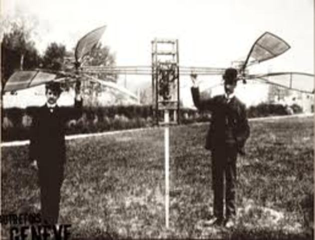 French Dufaux brothers test helicopter