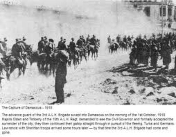 The Australian Light Horse takes Damascus in Syria.