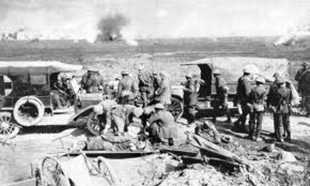 France launches an unsuccesseful offensive on the Western Front