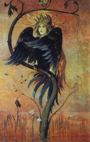 Gamaun, The prophetic bird-Viktor Vasnetsov