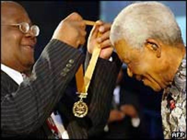 Nelson Mandela is awarded the Nobel Peace Prize