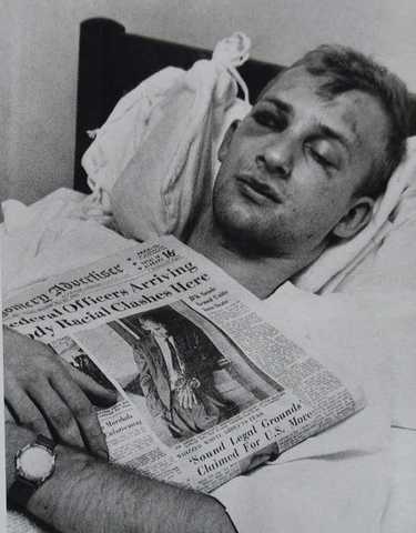 Freedom Riders were attacked while testing compliance with the bus desegregation laws.