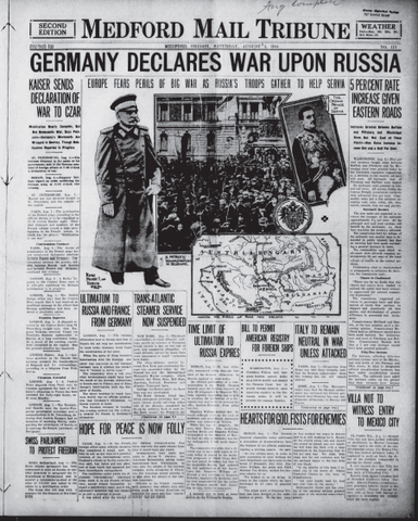 Germany and Russia enter the war