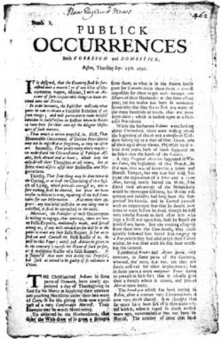First newspaper in america
