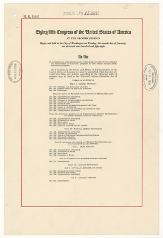 Congress National Defense Educational Act