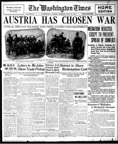 Austria-Hungary Declares war on Serbia
