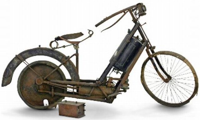 The first motorcycle was invented.