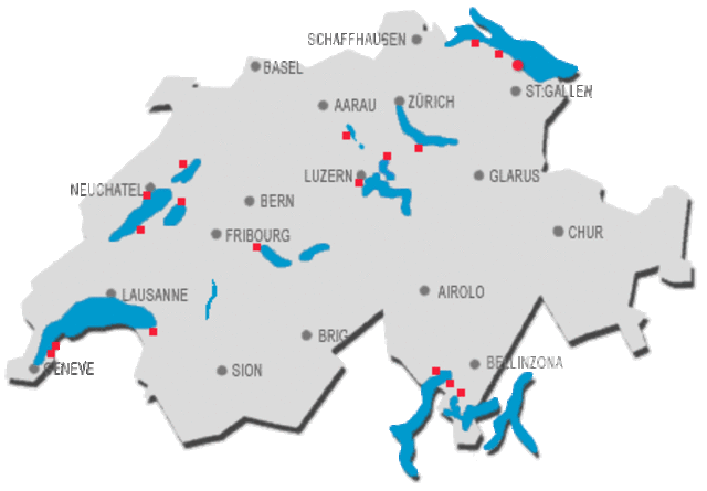 Les lacs Suisse, Genève et la Savoie