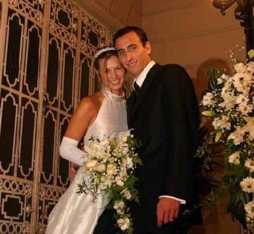 Casamiento con su mujer, Marianela Oroño.