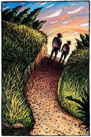 George and Lennie spend the night in the wilderness