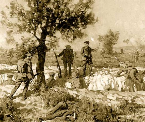 Australian battalions attack at Krithia.