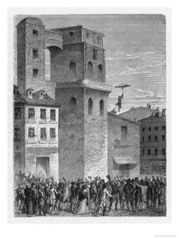 First rigid frame parachute that completed a jump.