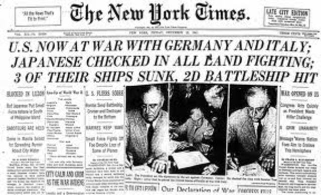 USA declard war on Germany
