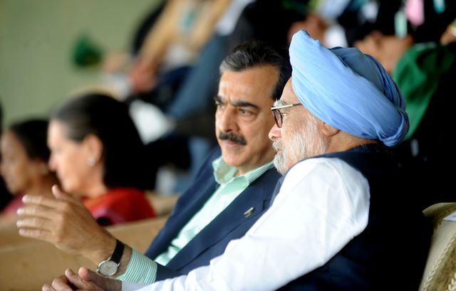 India’s and Pakistan’s prime ministers meet during a World Cup