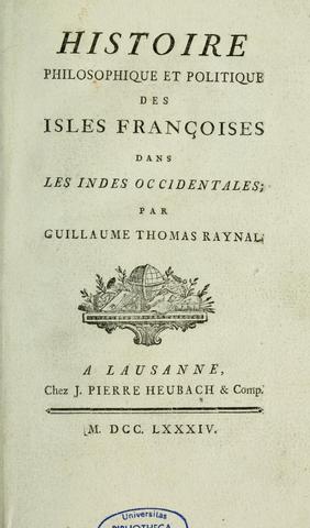 Publication d'Histoire philosophique et politique des isles françoises