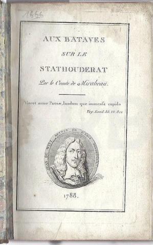 Publication de l'Histoire du Stathoudérat