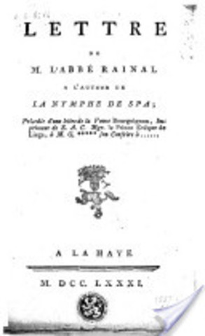 Lettre à l’auteur de la Nymphe de Spa
