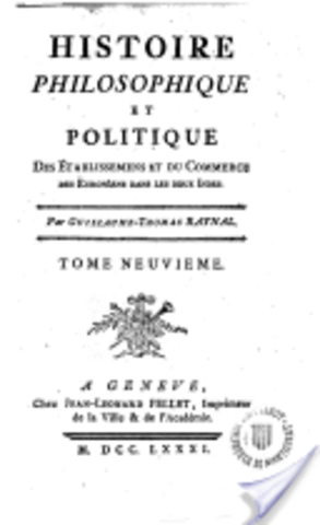 Précis de l’Histoire philosophique de Guillaume-Thomas Raynal