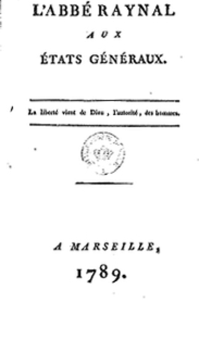 L'abbé Raynal aux Etats-généraux