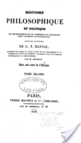 Histoire philosophique des Établissements dans l’Afrique septentrionale