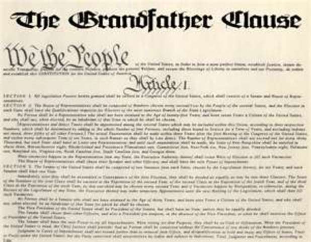 Grandfather Clause for Voting Is Formed