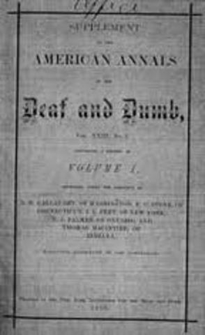 The American Annals of the Deaf begins publication