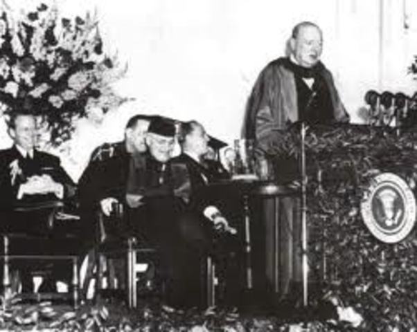 Winston Churchill Delievers "Iron Curtain" Speech