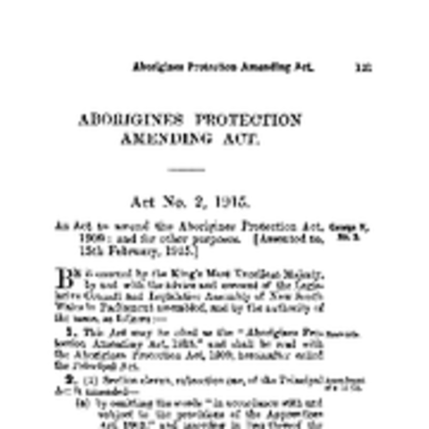 NSW Aborigines Protection Act