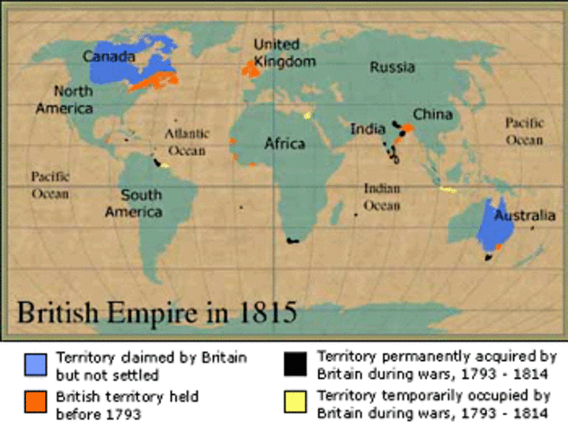 Expanding British empire (1815)