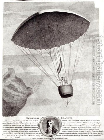 Jean Pierre Blanchard uses a parachute in an actual emergency for the first time.