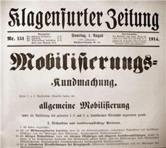 Germany declares war on Russia.