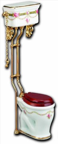 Single piece, ceramic toilet