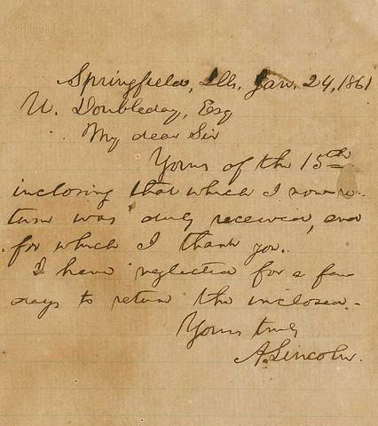 Lincoln Recieves Message