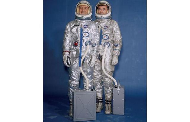 Gus Grissom and John Young fly the first manned Gemini spacecraft.