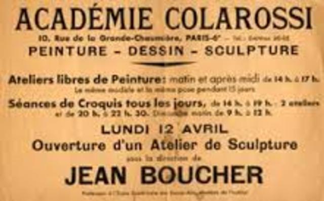 Emily Carr returned to Europe to study at Academie Colarrosi in Paris