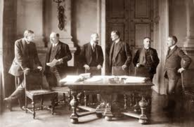 Treaty delivered to German delegates.