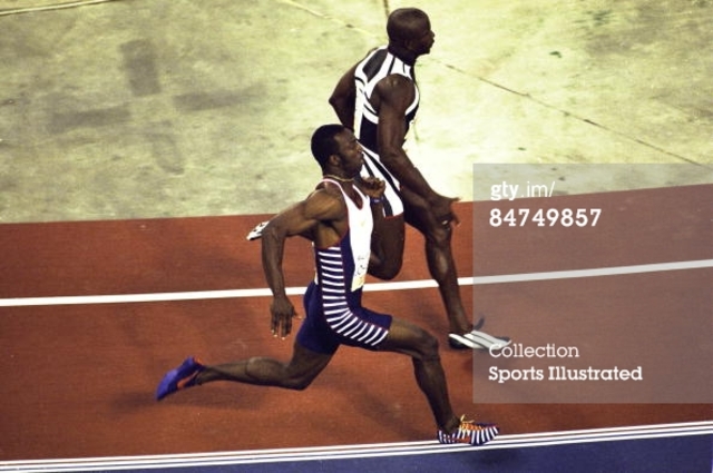 Donovan raced against Michael Johnson in a 150 m race