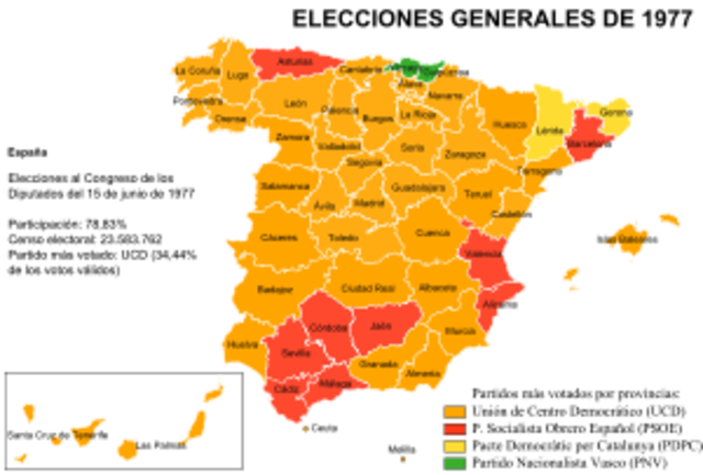 Se celebran las primeras elecciones democraticas en España desde 1936